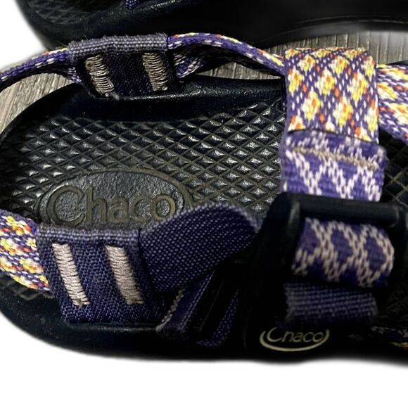 Chaco Z1 Ecotread Outdoor Sandal Purple Diamond Print Gorpcore Girls Size 13 - Picture 6 of 7